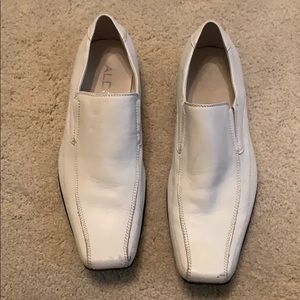 White leather loafers. Like new.